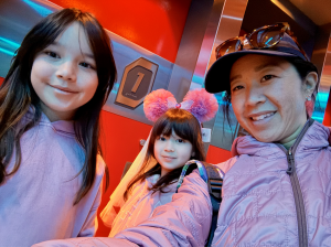 Mother and two daughters selfie